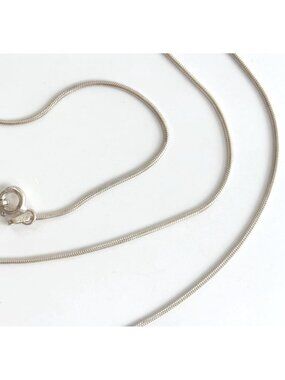 Snake Chain Sterling Silver 925 Minimalist Classic Vintage Necklace - 18"